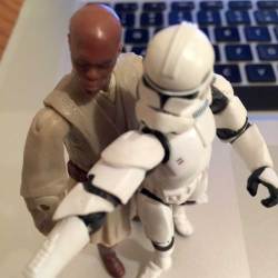 Mace Windo and Clone Trooper action figures from Attack of the Clones